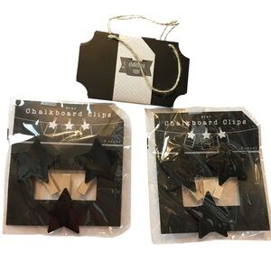 Chalkboard Star Clips & Jute String Signs Tabletop Decor Pantry Labels Gifts NWT